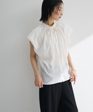 Green Parks ・ＥＬＥＮＣＡＲＥ　ＤＵＥ　ボウタイフレンチブラウス