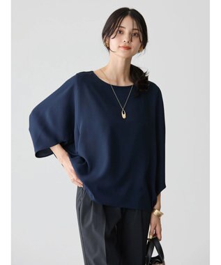 AMERICAN HOLIC イージーケア＋接触冷感　ドルマンブラウス Navy