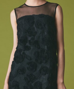 GRACE CONTINENTAL フラワーembドレス ブラック