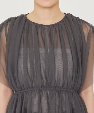 uncrave 【洗濯機洗い可】カクテル チュール ブラウス（uncrave STANDARD） スレート