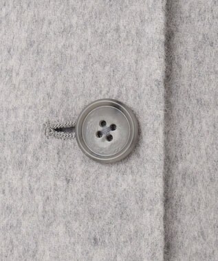 J.PRESS LADIES ウールナイロンリバー フード付き コート ライトグレー×ベージュ系