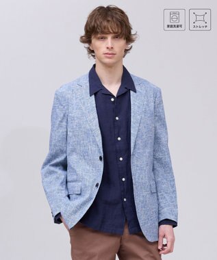 J.PRESS MEN 新色【MECHANICAL】【セットアップ対応 / 超軽量 / 清涼感 / 洗える】 ハイパワーストレッチ リネンルックジャケット_26年モデル