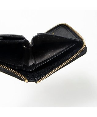 UNBILLION ペルケ perche / ドット刺繍ラウンドパームフィットウォレット ブラックドット