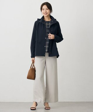 J.PRESS LADIES L 【洗える・吸水速乾・接触冷感・セットアップ対応】Light ジョーゼット ワイド パンツ ベージュ系