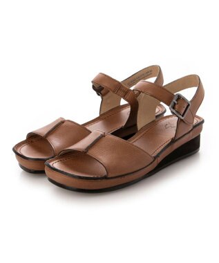 ing <ing>【WEB限定】ウエッジヒールレザーサンダル ライトブラウン