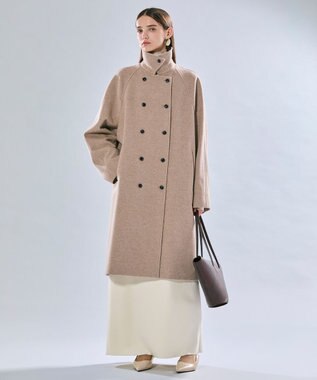 BEIGE， 【VERY NaVY12月号掲載】LABBOCK / ウール混ラグランステンカラーコート Taupe