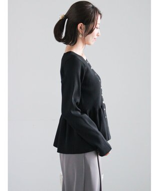 Te chichi 前後2WAYペプラムカーディガン ブラック