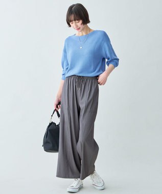 ANY L アクリルガーターニット ブルー