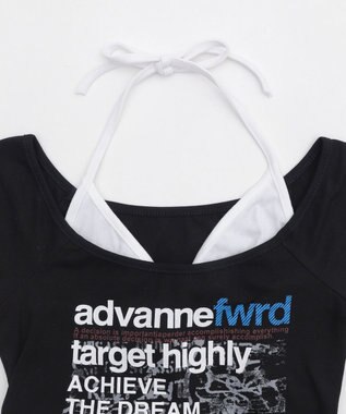 WEGO フェイクインナープリントピチT ブラック