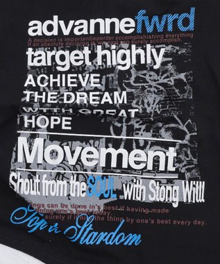 WEGO フェイクインナープリントピチT ブラック