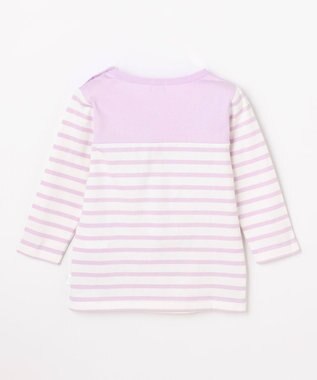 組曲 KIDS 【80-100㎝】 リボンボーダー Tシャツ ラベンダー
