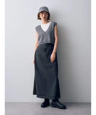 YECCA VECCA 異素材MIXデニムスカート② Black