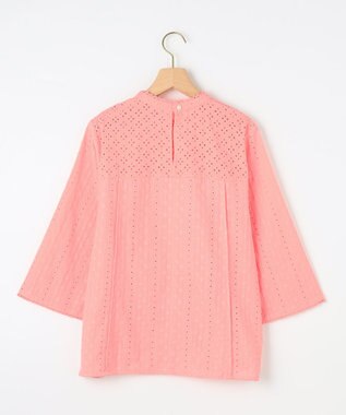 組曲 エンブロイダリーレースハイネック ブラウス ピンク系