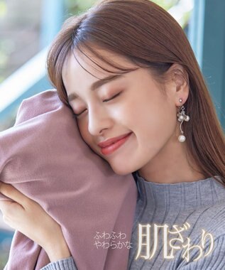 Tiaclasse 【洗える・スマート裏起毛】バックプリーツチュニックブラウス チャコールグレー