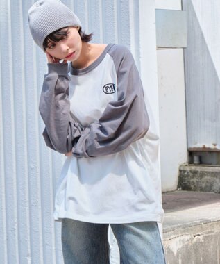 WEGO 【ユニセックス着用ITEM】ラグラングラフィックBIG　T（LS） スミクロ