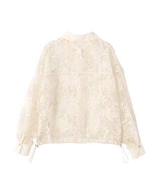 Green Parks オーガン刺繍比翼シャツ Ecru