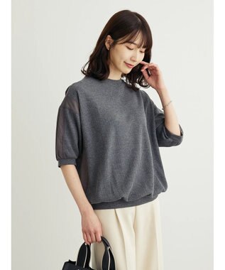 Green Parks ワッフル布帛ドッキングプルオーバー２ Gray Mixture