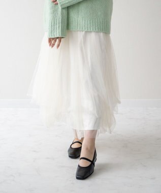 Bridget Birkin 【Bridget Birkin】エラスティックバンドスクエアバレエシューズ ブラック