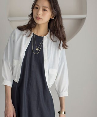 組曲 L リネンレーヨン ワンピース ネイビー系