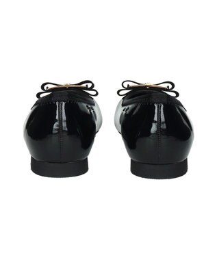 Bridget Birkin 【Bridget Birkin】バックルグログランリボンレインパンプス ブラックエナメル