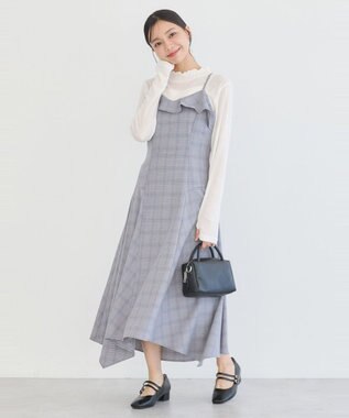 earth music&ecology フリルキャミワンピース Blue Gray