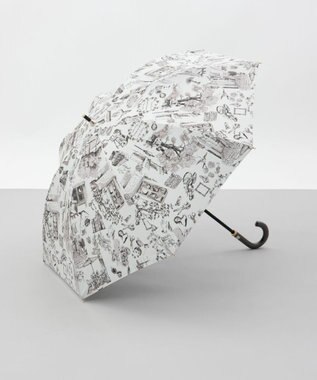 AURORA 【 Beaurance （ビューランス）】サマーシールド プリント夢が棲む場所　晴雨兼用傘（長傘） トープ