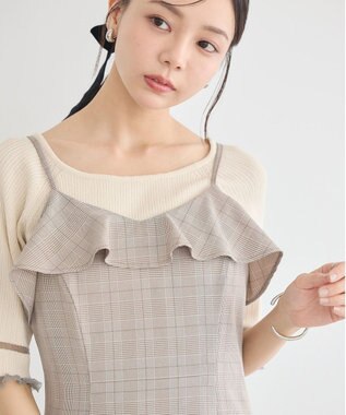 earth music&ecology フリルキャミワンピース Brown