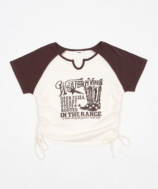 WEGO キーネックサイドレースアップちびT 柄6