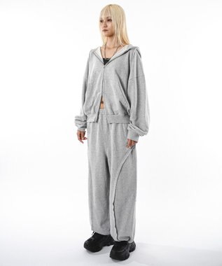 WEGO 【ユニセックス着用ITEM】バルーンBIGダブルZIPパーカー 杢グレー