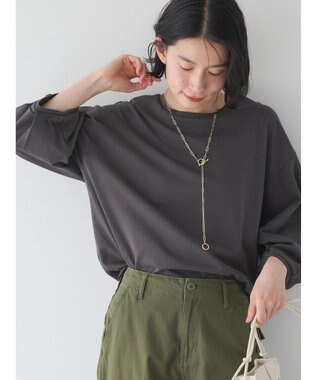 AMERICAN HOLIC ＵＶカット７分袖タックプルオーバー Charcoal Gray