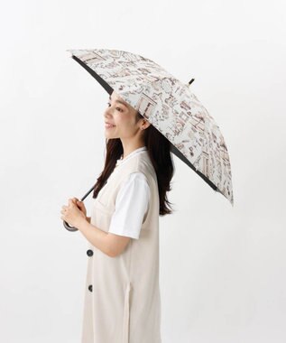 AURORA 【 Beaurance （ビューランス）】サマーシールド プリント夢が棲む場所　晴雨兼用傘（長傘） ペールコーラル