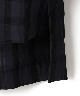 ICB シアーチェックジャカード クロップドジャケット ネイビー×ブラック系