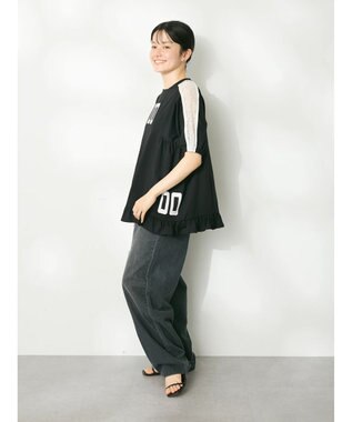 CRAFT STANDARD BOUTIQUE 接触冷感/UVカット/レースライン入りチュニック Black