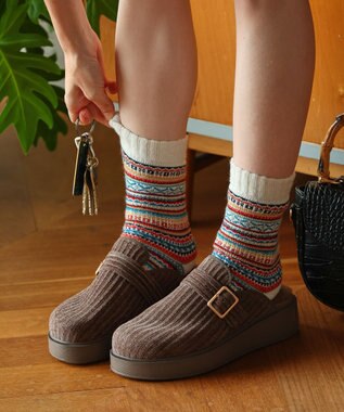 steppi 【洗える】厚底クロッグシューズ モカ