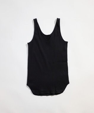 LENO BACK TO FRONT TANK TOP　前後着用可能テレコタンクトップカットソー BLACK