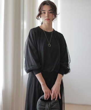 組曲 S 【WEB限定】チュールニット×リバーシブルスカート セット ブラック系