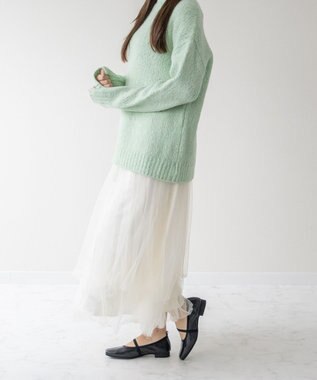 Bridget Birkin 【Bridget Birkin】エラスティックバンドスクエアバレエシューズ ブラック