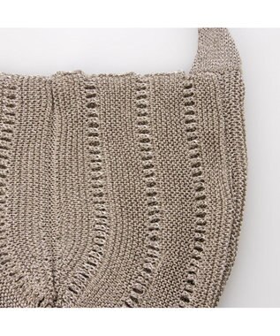 UNBILLION カシュカシュ cachecache / ラメ糸ラウンドセミショルダー シルバー