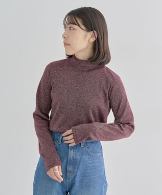 Green Parks ラメリブタートルプルオーバー Bordeaux