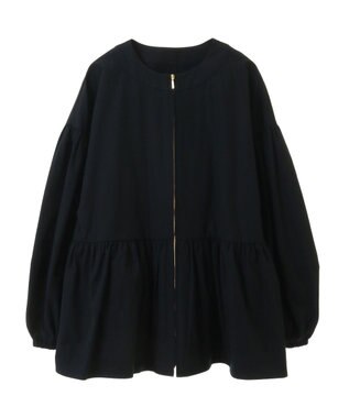 earth music&ecology 撥水ペプラムジップブルゾン Navy