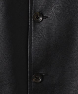 WEGO 【ユニセックス着用ITEM】シンセティックレザーカーコート ブラック