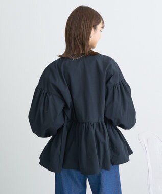 earth music&ecology 撥水ペプラムジップブルゾン Navy