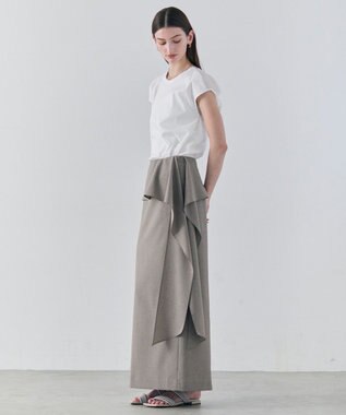 BEIGE， 【イージーケア・セットアップ対応】BATEAU / サイドディテール Iラインスカート Taupe