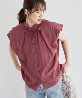 Green Parks ・ＥＬＥＮＣＡＲＥ　ＤＵＥ　ボウタイフレンチブラウス Pink