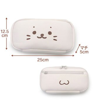 Mother garden しろたん ガジェットポーチ 顔ぼん 白~オフホワイト