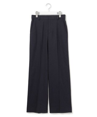 23区 【セットアップ対応/防シワ性/洗える】アイアスマットストレッチ セミワイド パンツ ネイビー系