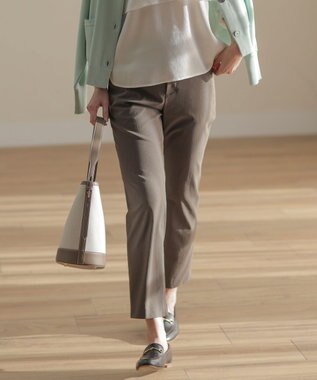 【セットアップ対応・洗える】セルロースリネンストレッチ テーパード パンツ