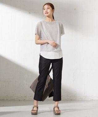 J.PRESS LADIES 【WEB限定カラーあり・セットアイテム・撥水加工・A4サイズ収納可】ポーチ付き PRINTED トート バッグ ブラウン系