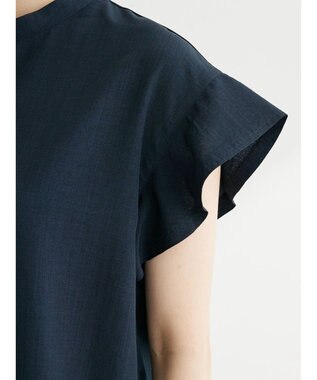 Green Parks 接触冷感　比翼シャツチュニック Dark Navy