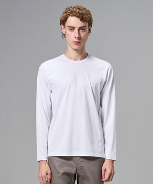 JOSEPH HOMME 新色追加【高機能素材】ハイゲージベアスムース　クルーネック長袖Ｔシャツ ホワイト系